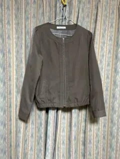 GLACIER ノーカラーブラウンジャケット　美品