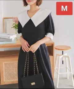 専用です☆神戸レタス　ビッグカラー配色ワンピース　ブラック