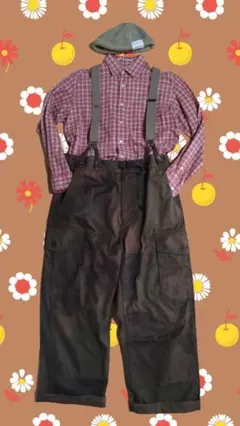 LACOSTE チェック柄ネルシャツ サイズ3　赤色　オレンジ