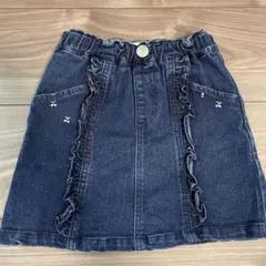 フリル付きデニムスカート　110 プティマイン