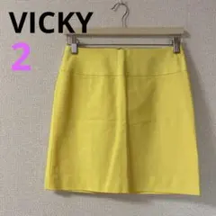 【ビッキー】VICKY イエロー タイトスカート　ミニ　日本製　ビビット　2のサムネイル