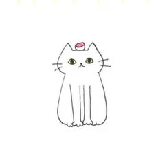 【1110】【白猫の絵】オリジナル手描きアナログイラスト原画　自作創作アート作品