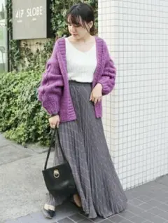 【美品】SLOBE IENA 紫 ニットカーディガン 長袖