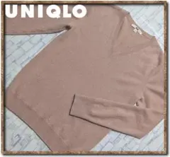 ユニクロ　カシミヤ100%Vネックニット　薄ピンク