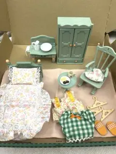 レア シルバニアファミリー おやすみベッドルーム 家具セット 1999年