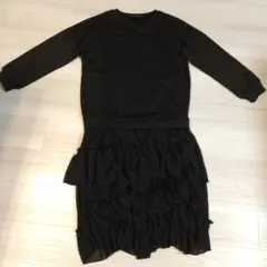 スウェット切り替えシアーワンピース