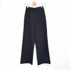 M［Helm］ストレートイージーパンツ ゴムウエスト センタープレス　ブラック