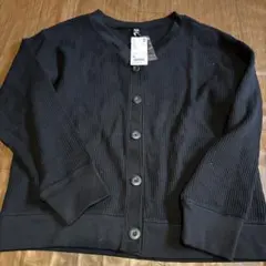 ユニクロ　ワッフルブラックVネックカーディガン XLサイズ