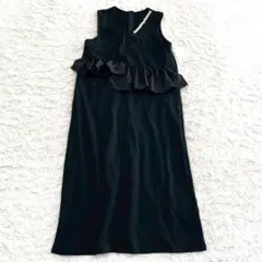 ドゥーザムール ロングワンピース M〜L パール装飾 ノースリーブ ブラックのサムネイル