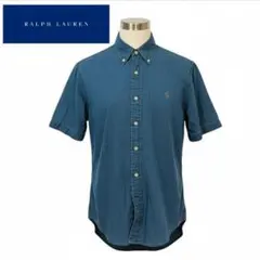美品 ラルフローレン 半袖 シャツ S インディゴ ポニー 刺繍