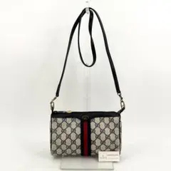 オールドGUCCI グッチ シェリーライン GG柄 ショルダーバッグ　ネイビー