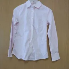 ユニクロ ピンクストライプ長袖シャツ S