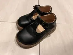 キッズ ブラック フォーマルシューズ ストラップ付き