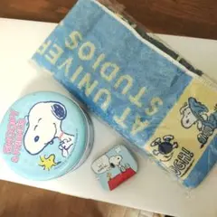 スヌーピー タオル・缶セット