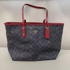 COACH シグネチャーシティ　ジップトートバッグ ネイビーレッド