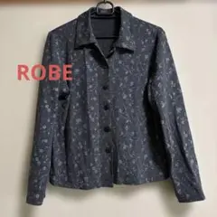 グレー 花柄 テーラードジャケット