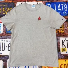 Champion ワンポイント刺繍 半袖Tシャツ グレー L 古着のサムネイル