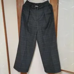 GU チェック柄 ワイドパンツ ベルト付き　新品