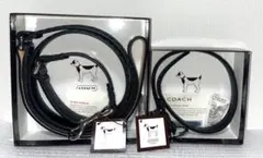 【新品・未使用】COACH 犬用首輪とリードのセット シグネチャー柄 ブラックのサムネイル