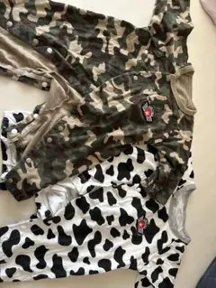 迷彩柄・牛柄ロンパース2点セット