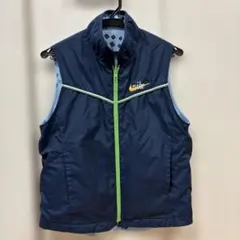 Nike フリースベスト ネイビー 水色リバーシブル140