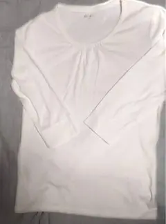 good-i ギャザー入り ホワイト長袖Tシャツ