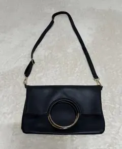ショルダーバッグ　折りたたみ　斜めがけ　ブラック