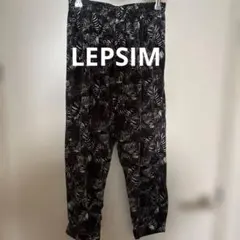 リーフパターン カジュアルパンツ 黒白