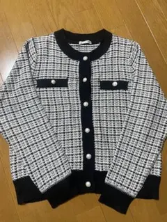おまとめ可能！GLACIER ブラック・ホワイト カーディガン M Honeys