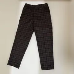【グリーンレーベル】ブラウン チェック柄 パンツ スラックス M