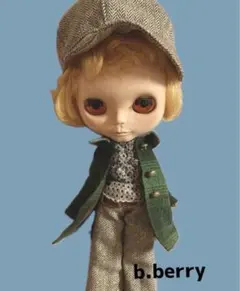 ブライス　ICドールサイズ　 アウトフィット グリーンのジャケットセット　服