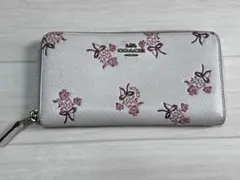 COACH 長財布　花柄　ホワイト