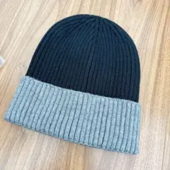 メンズ　レディース　ニット帽　ビーニー　ブラック　グレー　フリーサイズ　防寒