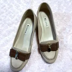 Diana ピンクベージュスムースローファー ハイヒール