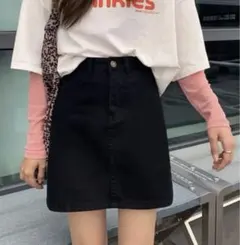 デニムスカートブラック SHIEN Sサイズ