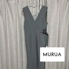 【美品】MURUA カシュクールマーメイドジャンパースカート　ブルー