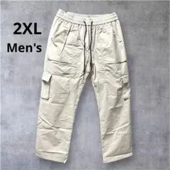 美シルエット♥️カーゴパンツ ワイドパンツ ストレート 2XL メンズ ベージュ