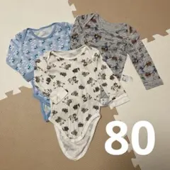 80 ベビー　長袖インナー　ボディースーツ　カバーオール　下着　ユニクロ