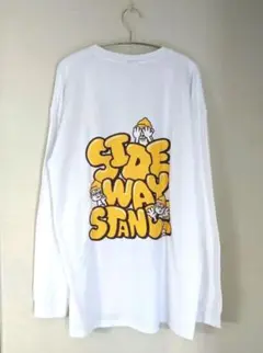 新品SIDEWAY STANCEオフ白バックプリントロングTシャツ ロンT長袖L