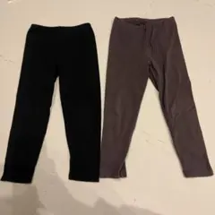 無印良品 レギンスパンツ 2枚セット 黒 グレー サイズ110 MUJI
