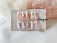 ゆめかわ ピンク うさぎ チェック柄 ネイルチップ ふわふわ セミオーダー