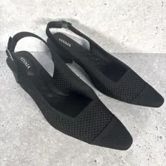 VIVAIA ポインテッドトゥリボン付き スリングバック パンプス美品 25cm