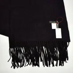 新品　マフラー　ウール　ストール　カシミヤ混 　黒　無地　ブラック　rienta