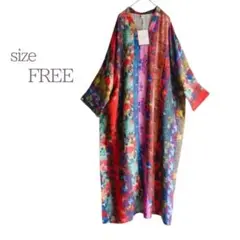 ワンピース 花柄 Vネック 総柄 パッチワーク風 レディース