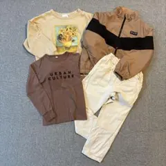 【130cm】キッズ服セット（トップス2枚、ジャケット（140）、パンツ）