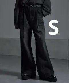 TRストレッチルーズシルエットハイウエストフレアパンツ/デニムパンツ