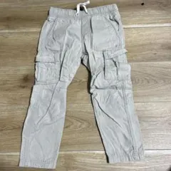 ベージュ カーゴパンツ ゴムウエスト