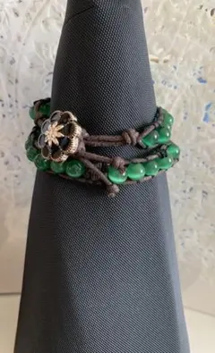 天然石二重巻きラップブレスレット