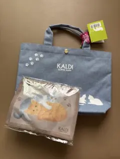 KALDI 猫イラスト トートバッグ ポーチ