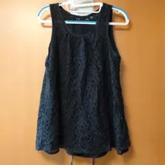 ▲RETRO GIRL レースタンクトップ 黒 Sサイズ